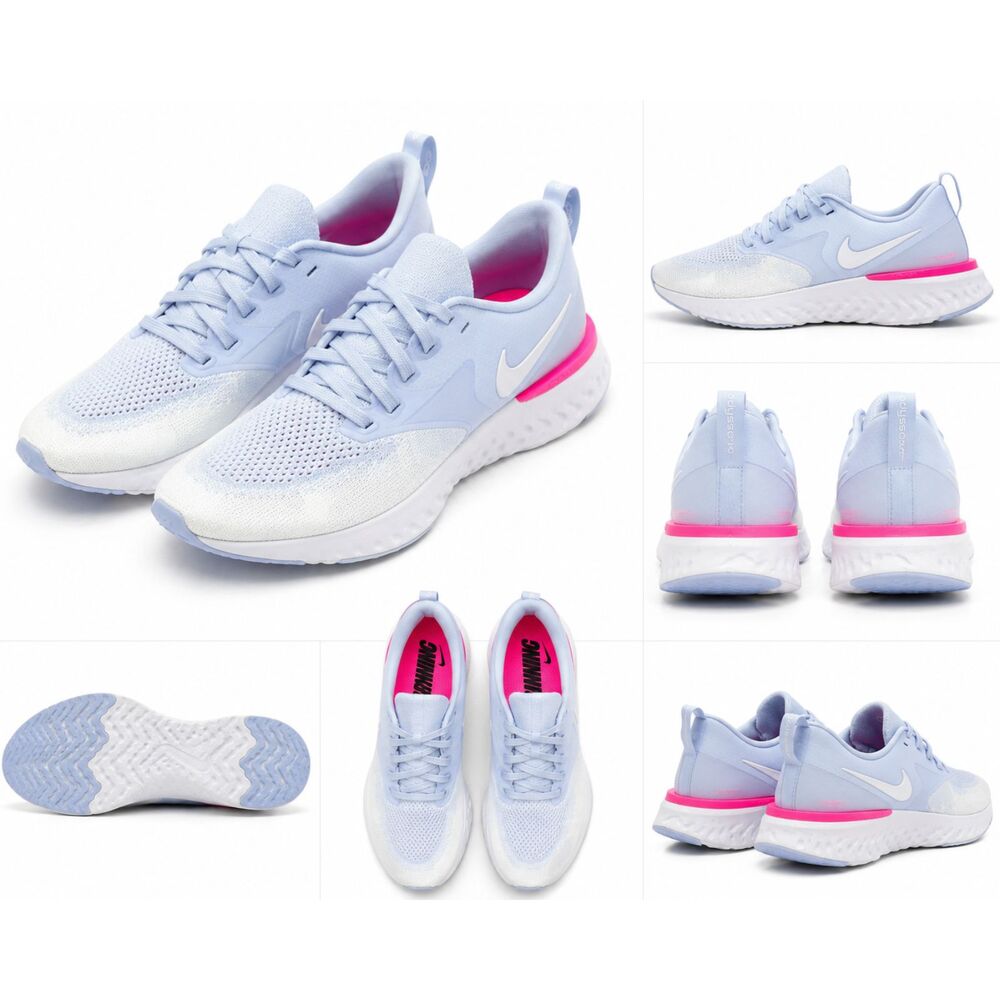 Nike Odyssey React Running Shoes Light Blue White Pink Athletic Sneakers